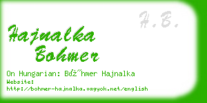 hajnalka bohmer business card